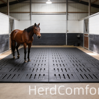 Horse rubber stall mat for equine barn, non-slip livestock rubber mat